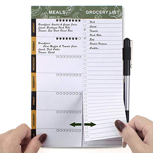 SynLiZy Weekly Meal Planners Meal Planning Pad Magnetic Menu Planner for Fridge